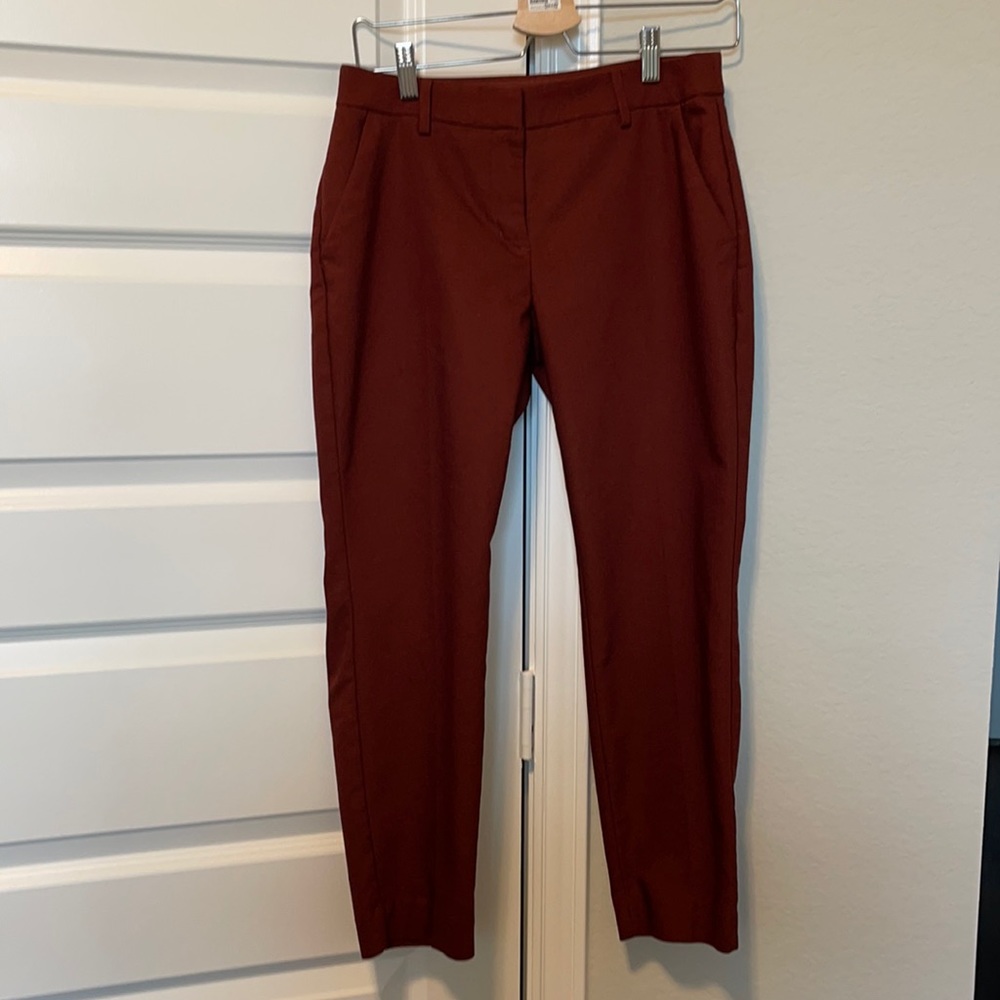 Burgundy/burnt orange/red dress pants from Express